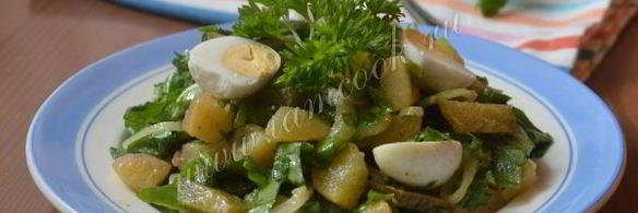 картофельный салат с щавелем