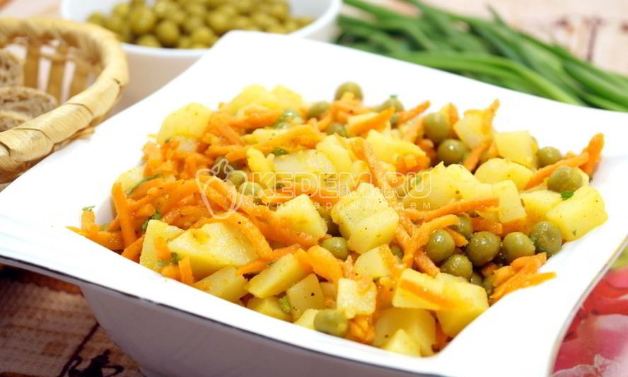 Рецепт салата из картофеля с морковью по-корейски
