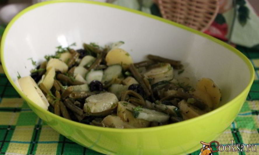 Рецепт салата из молодого картофеля со стручковой фасолью
