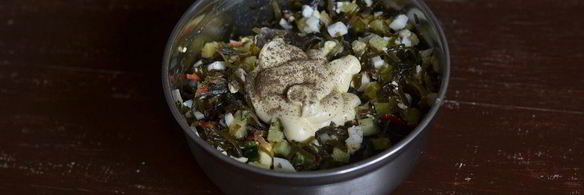 салат с картофелем и морской капустой