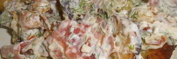 теплый салат с запеченным картофелем