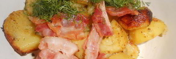 теплый салат с запеченным картофелем