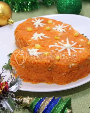 Новогодний салат Варежка