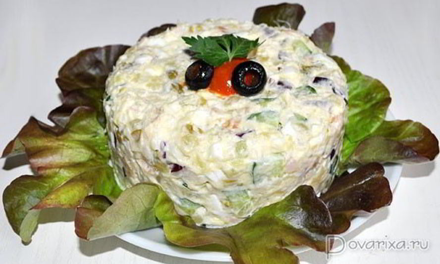 Рецепт салата из копченой трески