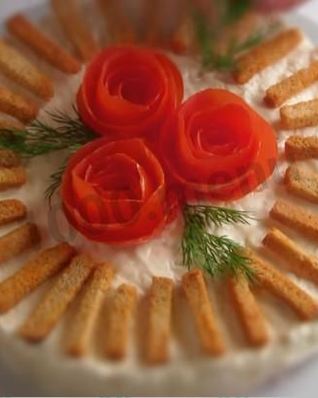 Салат из крабовых палочек Крабовая слойка