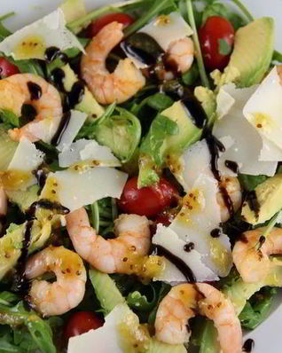 Салат из креветок с горчичной заправкой