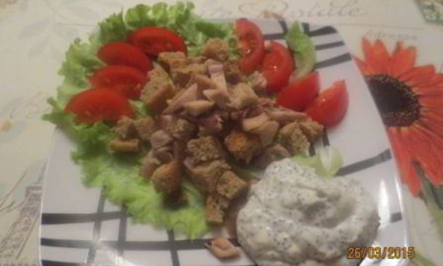 Рецепт салата из курицы с маковой заправкой