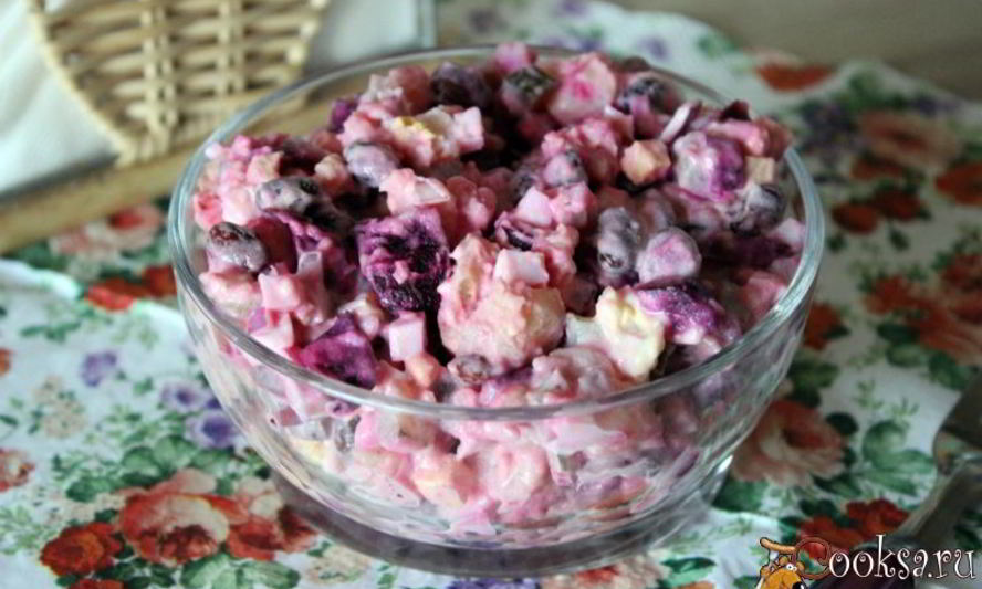 Рецепт салата из зимних овощей с яйцом и фасолью