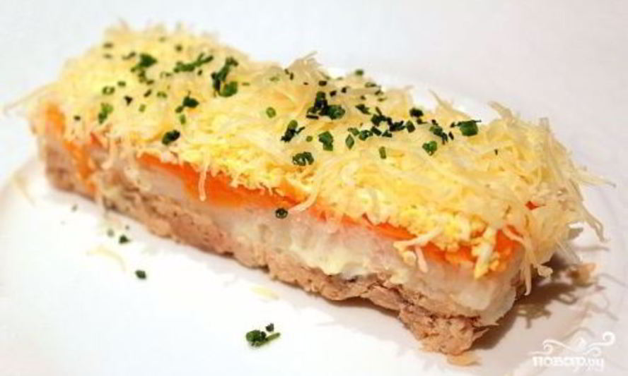 Рецепт салата мимоза с сардиной