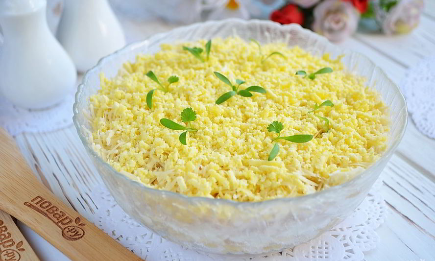 Рецепт салата нежность с грибами