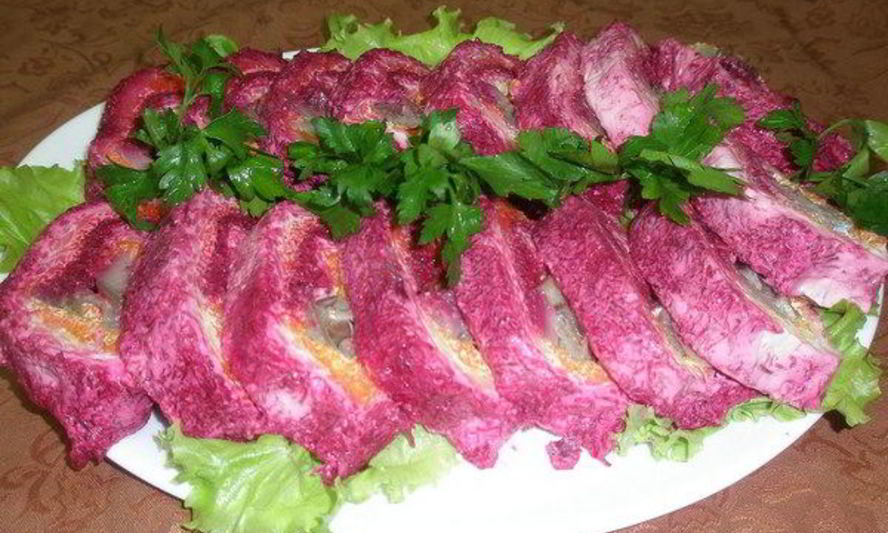 Рецепт классической сельди под шубой рулетом