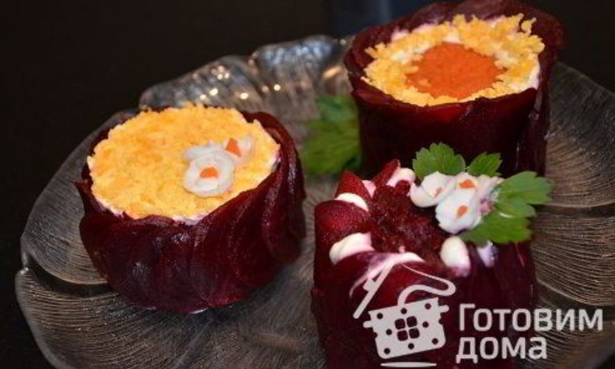 Рецепт порционной селедки под шубой