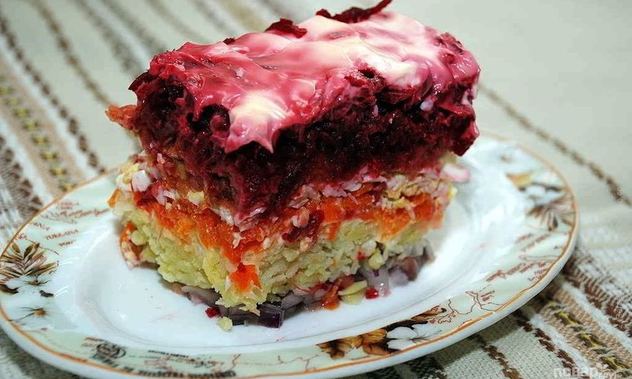 Рецепт сельди под шубой классический слоями