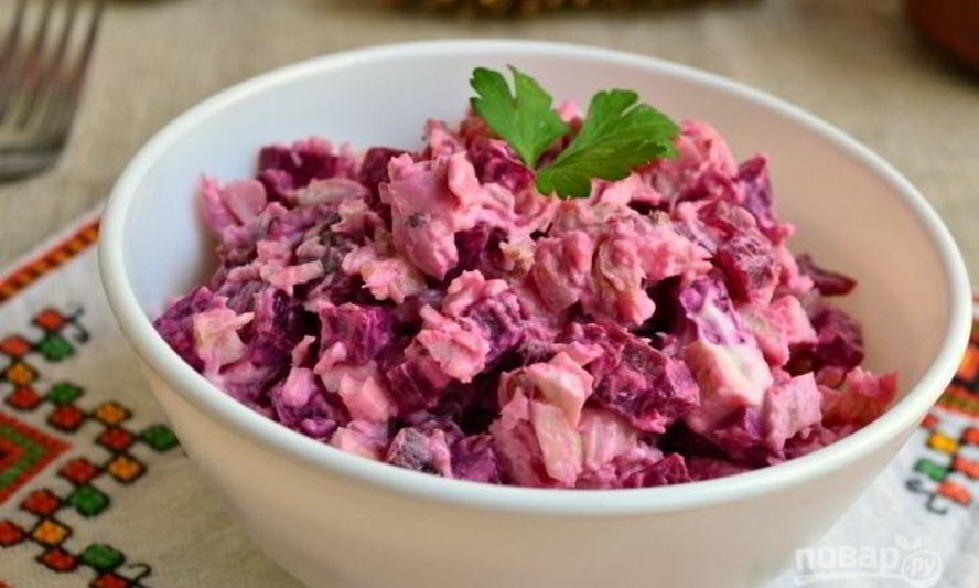 Рецепт свекольного салата с курицей