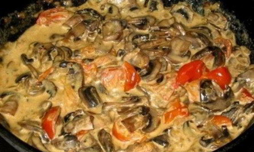 Рецепт сливочно-грибного соус с помидорами черри