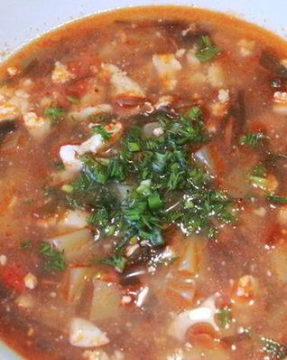 Борщ из морской капусты