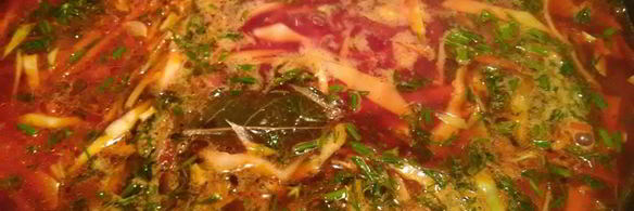 борщ на курином бульоне