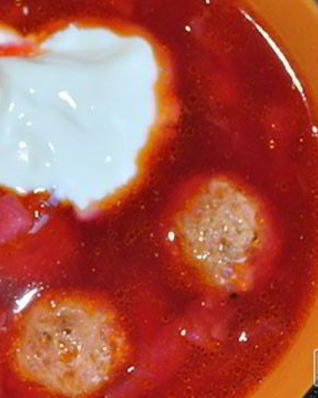 Борщ с фрикадельками