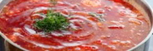 борщ с галушками