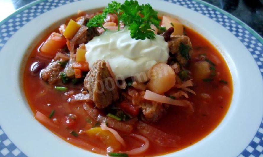 Рецепт борща с картофелем томатами и фасолью