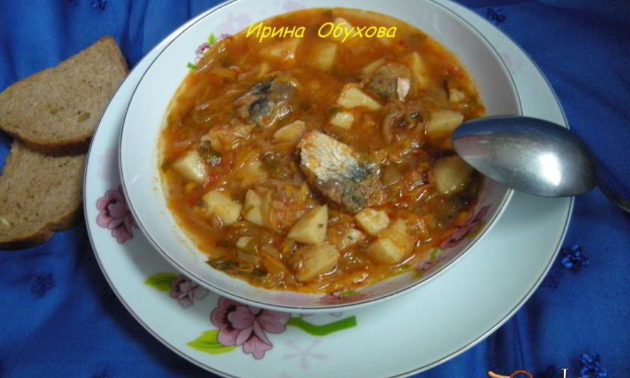 Рецепт борща с консервами по-камышински