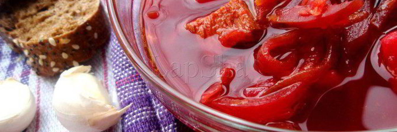 Борщ с копчеными ребрышками