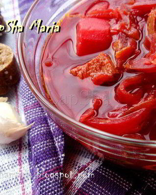 Борщ с копчеными ребрышками