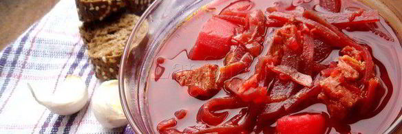 борщ с копчеными ребрышками