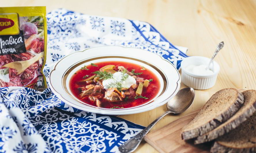 Рецепт борща с шампиньонами и кабачками