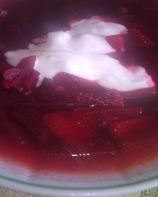 Борщ с вареной свеклой