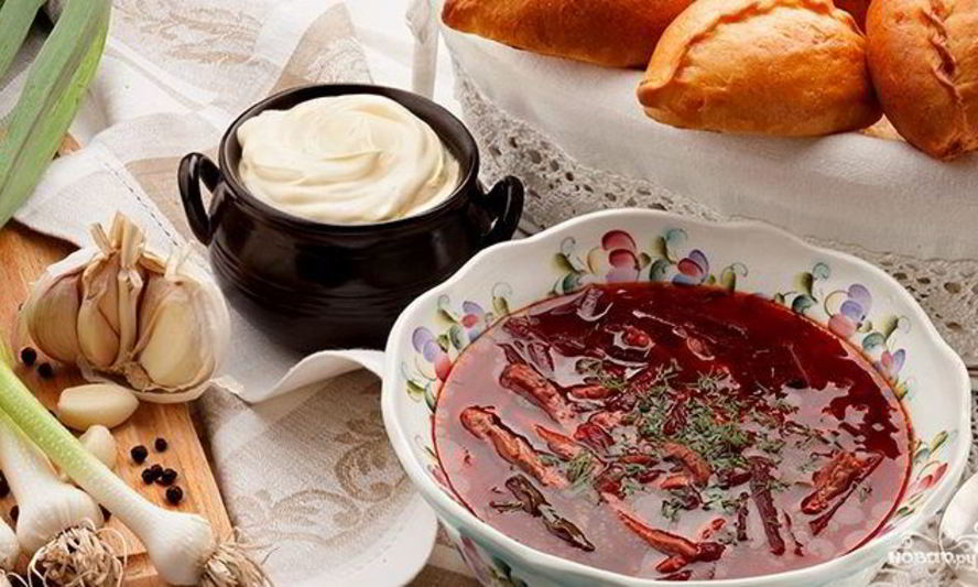 Рецепт борща со шкварками