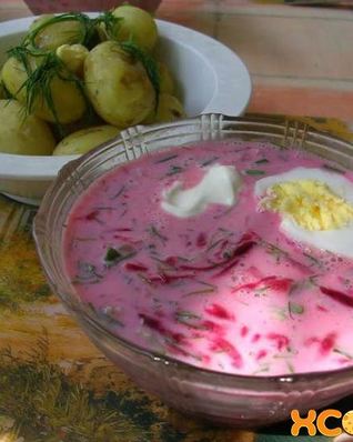 Холодный литовский борщ