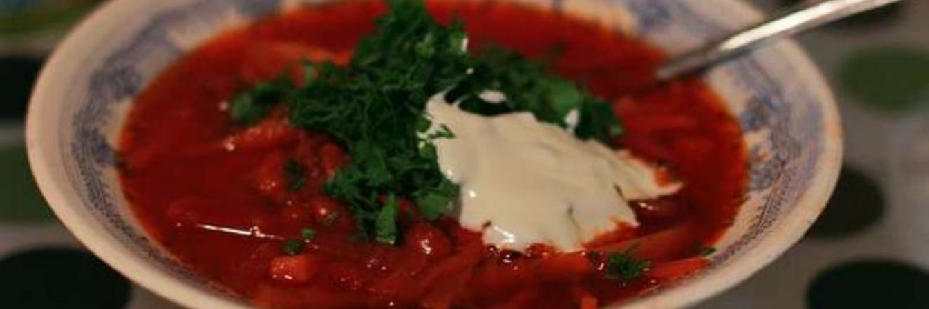 Постный борщ с фасолью