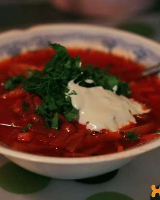 Постный борщ с фасолью