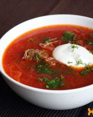Русский борщ с мясом