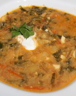 Украинский борщ со щавелем