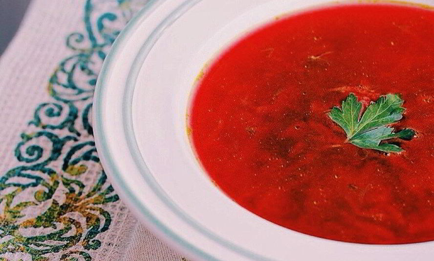 Рецепт вегетарианского борща с капустой