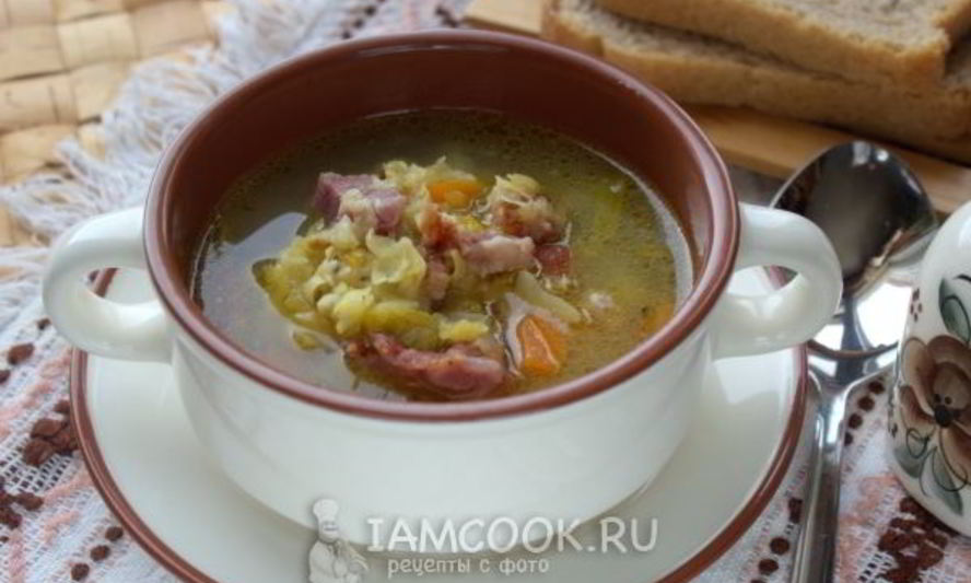 Рецепт горохового супа с копчеными ребрами и овощами