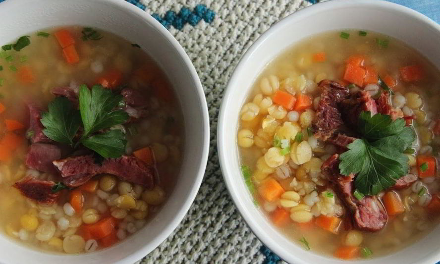 Рецепт горохового супа с копчеными ребрами