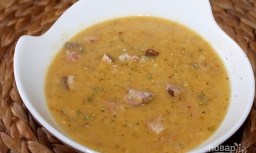 Рецепт супа горохового с копченостями