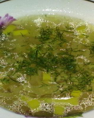 Картофельный суп с луком-пореем