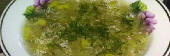 картофельный суп с луком-пореем