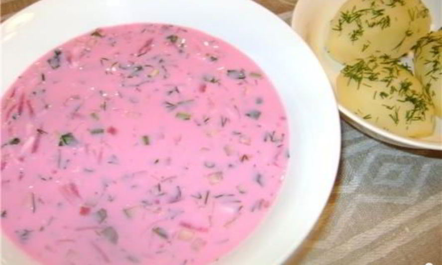 Рецепт окрошки на кефире со свеклой