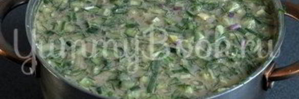 окрошка с курицей на квасе