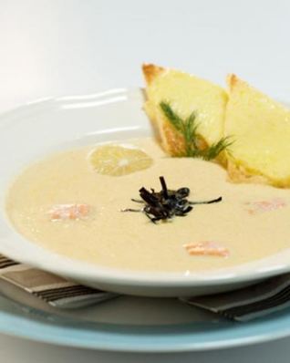 Крем-суп из горбуши с овощами