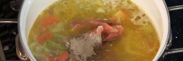 крем-суп из горбуши с овощами