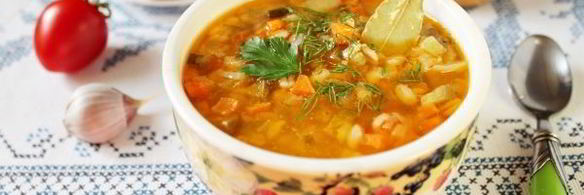 постный рассольник с перловкой