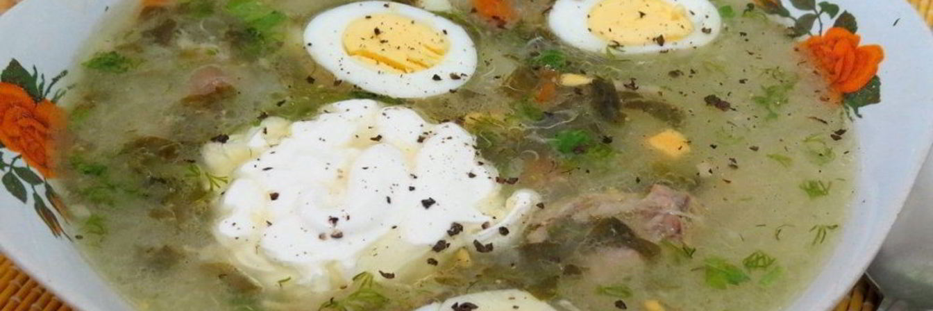 Щавельный суп с яйцом