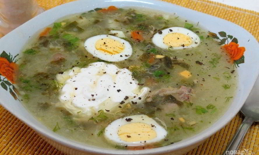 Рецепт щавельного супа с яйцом
