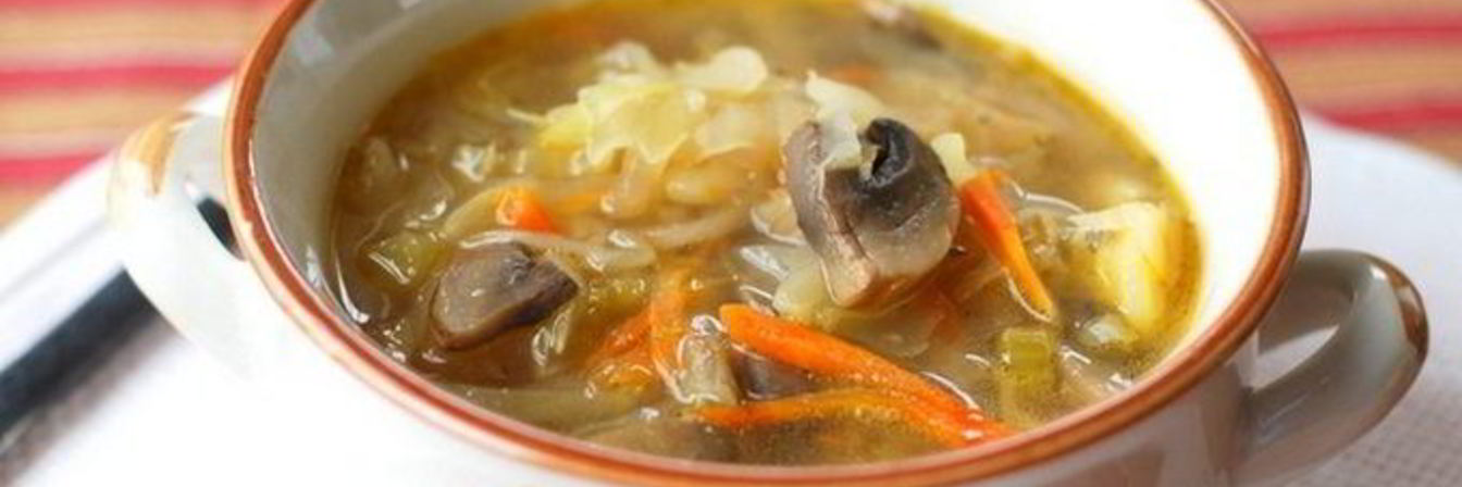 Грибные щи со свежей капустой